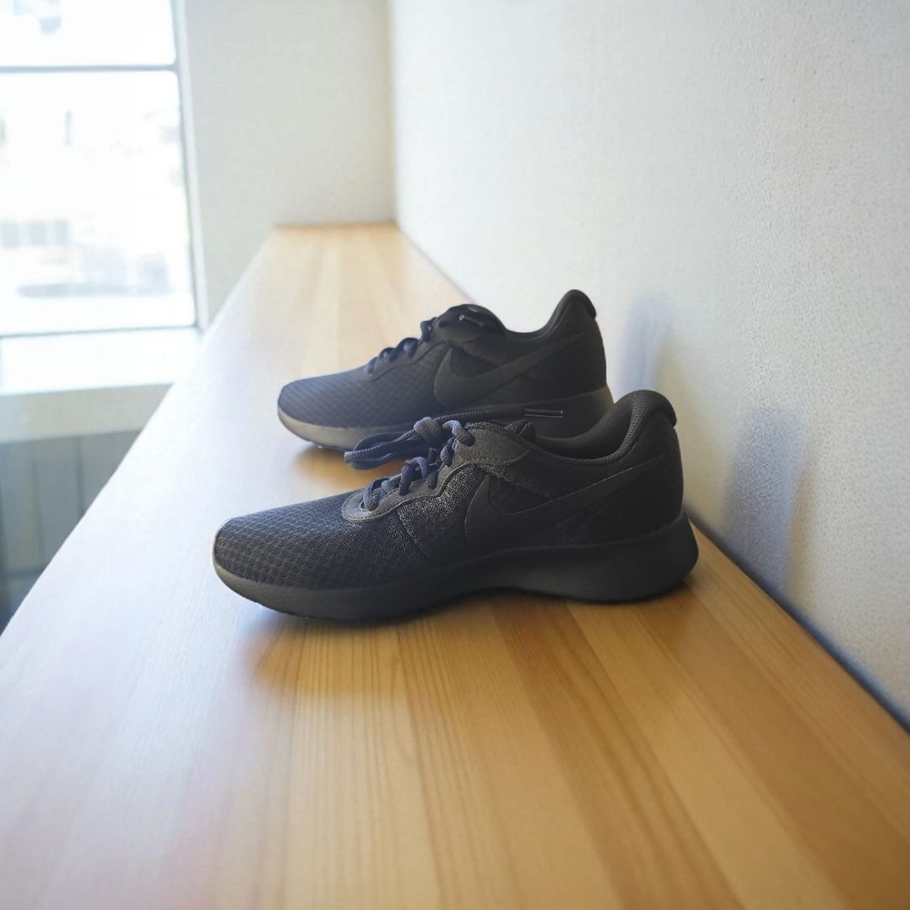 Nike Black Athletic Shoes with Monochromatic Design